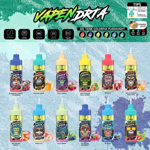 VAPEN DRTA 12000 Puffs Disposable RTA Vape Refillable Refilling No-Leaking OCS Oil Coil Seperation Airflow Control Device USB Rechargeable vapsolo razzbar tastfog happ bar