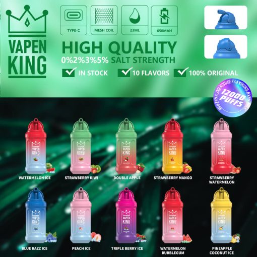 VAPEN KING 12000 Puffs Disposable Vape wga Fumot RandM Aroma Bang Box Vaper Wape Popular Flavors Wholesale Cheap Factory