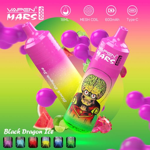 VAPEN MARS 9000 Puff Disposable Vape RANDM Tornado 9K Bottom RGB Light Best Flavors Ack Vaper Wape