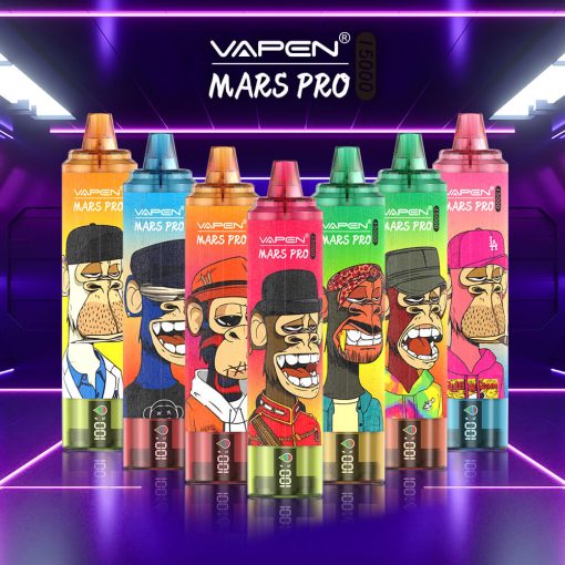 VAPEN MARS Pro 15000Puffs Tornado Disposable Vape MESH Coil Oil Capacity Power Screen Indicator Puff Vaper Wape RandM Fumot 15K Flavors