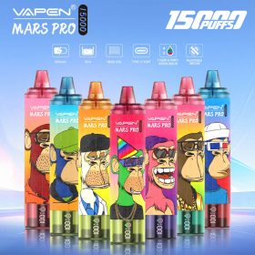 VAPEN MARS Pro 15000Puffs Tornado Disposable Vape MESH Coil Oil Capacity Power Screen Indicator Puff Vaper Wape RandM Fumot 15K Flavors