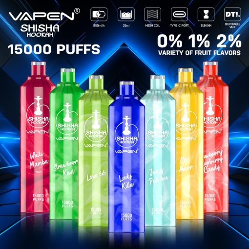 VAPEN Shisha Hookah 12000Puffs DTL Disposable Vape Sub ohm JNR AL FAKHER Adalya Huge Vapor E Cigs Electronic Cigarettes Wholesale I Vapes large clouds ( (3)