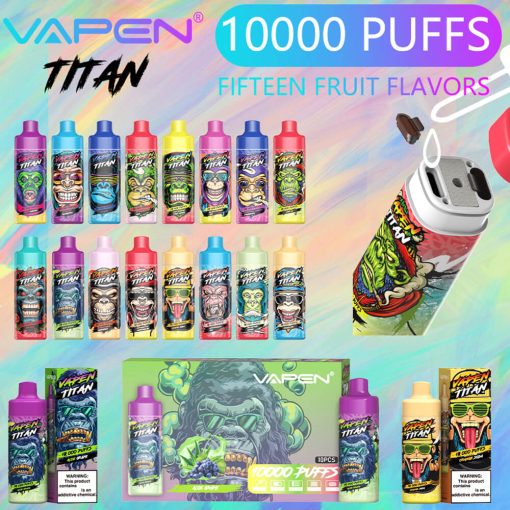 VAPEN TITAN Disposable Vape 10000Puffs e Cigarettes 20ml Capacity Refillable Oil Puff RandM Tornado Best Pure Flavor Razz bar Vapsolo 9K 10K 12K Vaper