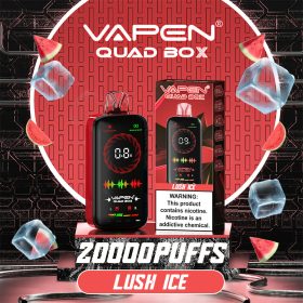 VAPEN QUAD BOX 20000 Puffs Disposable Vape Full Screen Indicator 4 Level Power Adjustable Vaping Mode Puff Geekbar Vplay Vaper