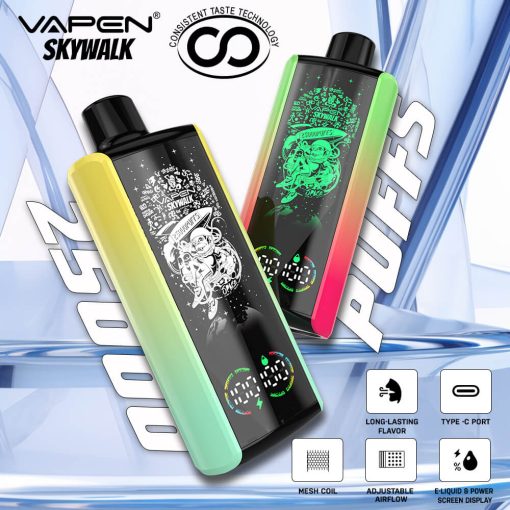 VAPEN Skywalk 25000 25K Puffs Disposable Vape long lasting Oil and Smart Display Vapsolo Super RazzBar Razz Bar 15000 15K Puff Updated 30000 30K Puff Vaper Wholesale EU Warahouse