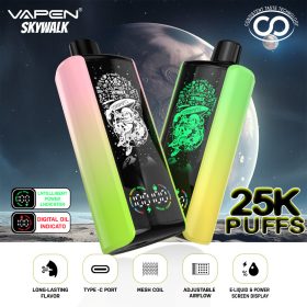 VAPEN Skywalk 25000 25K Puffs Disposable Vape long lasting Oil and Smart Display Vapsolo Super RazzBar Razz Bar 15000 15K Puff Updated 30000 30K Puff Vaper Wholesale EU Warahouse